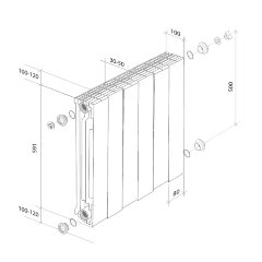 Биметаллический радиатор Royal Thermo PianoForte  500/100-4 (Silver Satin)