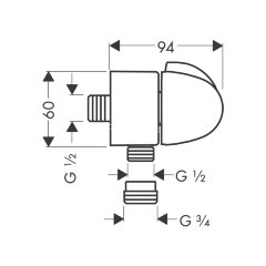 Hansgrohe 27452000 Fixfit Stop шланговое подсоединение, 1/2