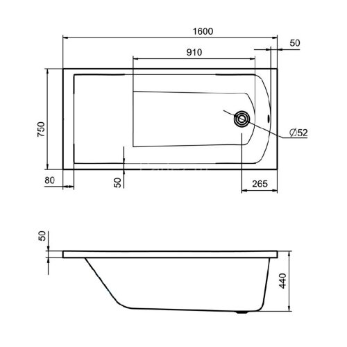Ванна акриловая Santek Фиджи 160х75, белая
