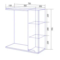 Зеркало-шкаф Loranto Палермо 700х150х700 правый, белый (CS00090465)