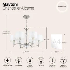 Подвесная люстра Maytoni MOD014CL-06N