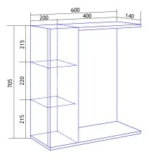 Зеркало-шкаф Loranto Дина 60, 600х700х140 левосторонний, белый (CS00049717)