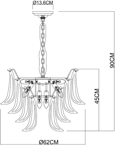 Подвесная люстра Arte Lamp A4072LM-9GO