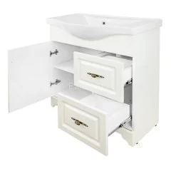 Комплект тумба Loranto Janet 80 800х455х840 напольная, с раковиной Basic 80 ольха (CS00089897)
