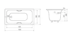 Ванна чугунная Goldman Classic 100x70x40 пристенная, белый (Classic 100*70*40)