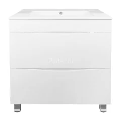 Комплект тумба Loranto Santorini 60 610х460х810 напольная, с раковиной Leon, Белый Глянец (CS0008697