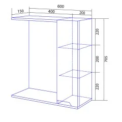 Зеркало-шкаф Loranto Палермо 600х150х700 правый, белый (CS00092516)