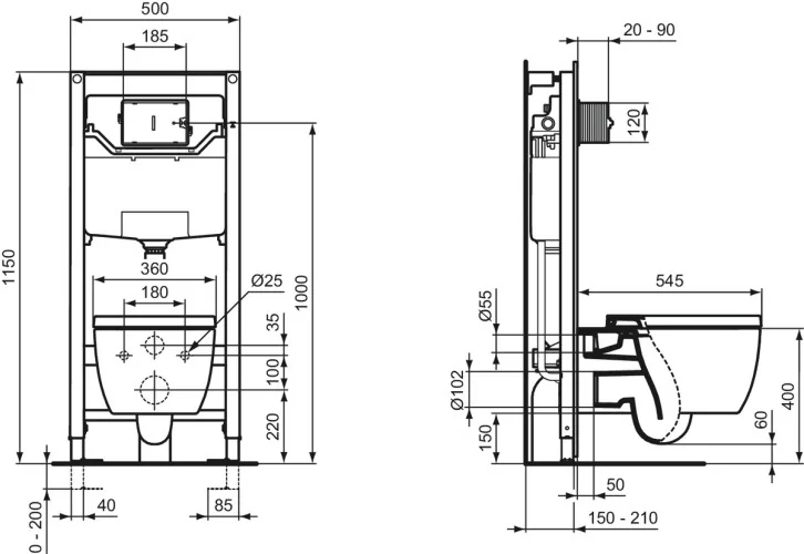 Комплект 3 в 1 Ideal Standard Blend Сurve (M520801)