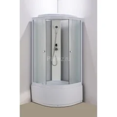Душевая кабина Loranto 90x90x215 поддон 40 см, 4 мм матовое стекло, профиль и задняя стенка белого цвета (CS-986ТМ/W)