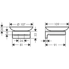 Мыльница Hansgrohe AddStoris, Шлифованный черный хром (41746340)