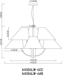 Подвесная люстра Arte Lamp A4086LM-6CC