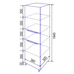 Пенал напольный Loranto Палермо 360х300х1940 правый, белый (CS00090466)
