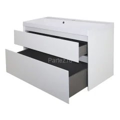 Комплект тумба Azario Velluto 100 1000х450х660 подвесная, с раковиной Slim 100, белый матовый (CS000