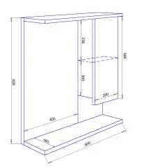 Зеркало-шкаф Loranto Модерн 60 правостороннее, 600х825х160 (CS00046070)