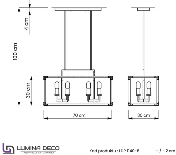 Подвесная люстра Lumina Deco LDP 1140-8 BK+MD