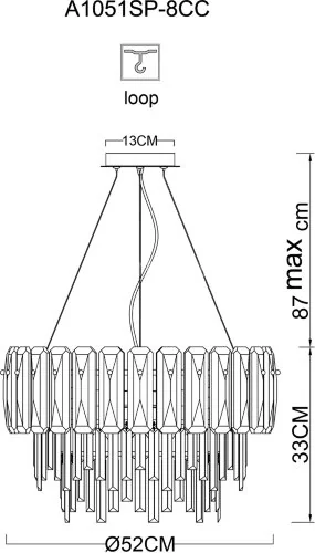 Подвесная люстра Arte Lamp A1051SP-8CC