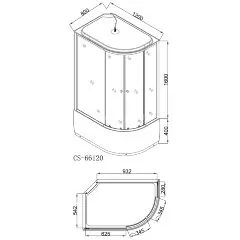 Душевая кабина Loranto 120х80х215, поддон 40 см (CS-66120L F)