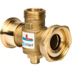 Термостатический смесительный клапан G 1&quot;1/2M-G 1&quot;1/2F-G 1&quot;M 70°С Stout