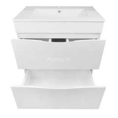 Комплект тумба Loranto Santorini 70 710х460х810 напольная, с раковиной Leon, Белый Глянец (CS0008697
