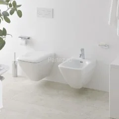 Унитаз подвесной Laufen Palace New Rimless безободковый с сиденьем микролифт, белый (8.2070.6.000.00