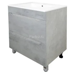 Комплект тумба Loranto Florena 60 600х470х810 напольная, с раковиной Azario Leon, светлый бетон (CS0