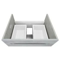 Комплект тумба Loranto Florena 60 600х470х810 напольная, с раковиной Azario Leon, светлый бетон (CS0
