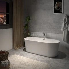 Ванна акриловая AZARIO KENSTON 1700х800х600 свободностоящая, в комплекте с сифоном и металлической р