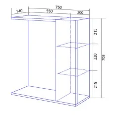 Зеркало-шкаф Loranto Дина 75, 750х700х140 правостороннее, белое (CS00049720)