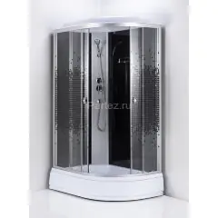 Душевая кабина Loranto 120x80x215 левая, поддон 25 см, 4 мм прозрачное стекло с рисунком &quot;мозайка&quot; (CS-1200-25ТМ/М L)