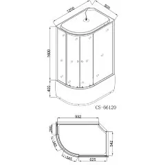 Душевая кабина Loranto 120х80х215, поддон 40 см (CS-66120R F)
