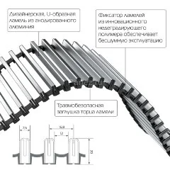 Конвектор внутрипольный Royal Thermo ATRIUM-110/200/1800-DG-U-BL