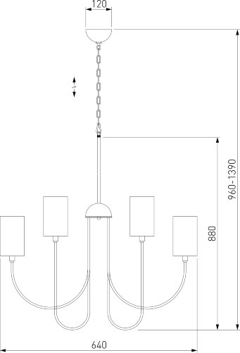 Подвесная люстра Eurosvet 60164/6 никель