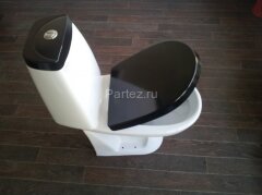 Унитаз-компакт Sanita Luxe Best с быстросъемным сидением микролифт и черной крышкой