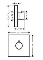 15734400 ShowerSelect Glass Термостат ShowerSelect Highflow, стеклянный, СМ