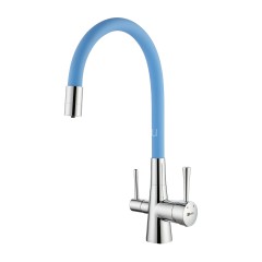 Смеситель Lemark Comfort LM3075C-SkyBlue для кухни с гибким изливом, с подключением к фильтру с пить