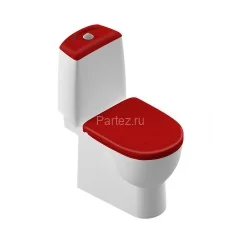 Унитаз-компакт Sanita Luxe Best с сиденьем микролифт и красной крышкой (WC.CC/Best/2-DM/RED.G/S1)