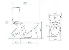 Унитаз-компакт Santek &quot;Бриз&quot; эконом 1-режим, с сиденьем, белый (1.WH20.2.569)