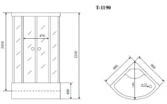 Timo Standart T-6690 Silver душевая кабина (90*90*220), шт