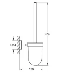 Ёрш для унитаза Grohe BauCosmopolitan стекло, хром (40463001)