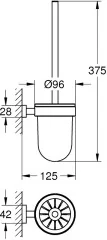 Ёршик для унитаза Grohe Essentials Cube стекло, хром (40513001)