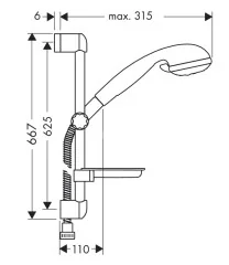 27753000 XX Croma Душевой набор Croma 2jet/Unica’S 0,65 м, ½’