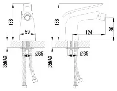 Смеситель Lemark Melange LM4908CW для биде