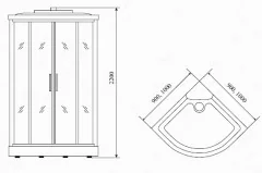 Timo Comfort T-8809 P Clean Glass душевая кабина (90*90*220), шт