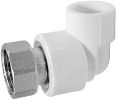 Угол с накидной гайкой PPR-ВР D25х3/4&quot; Lammin 60/15