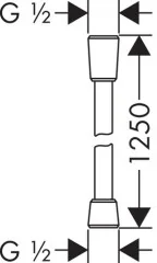 Hansgrohe 28272000 Шланг Isiflex 1,25 м, 1/2