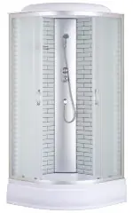 Душевая кабина Loranto 90х90х215 поддон 25 см, белый кирпичный узор, стекло 4 мм, профиль хром (CS-6690-25FW 90)