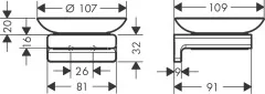 Мыльница Hansgrohe AddStoris, Хром (41746000)
