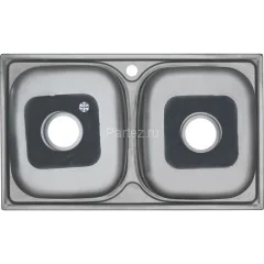 Мойка 8148S MELANA 0,8/210 2-ая чаша врезная прямоугольная с с сифоном (239 t *8)