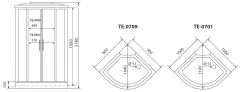 Timo eco TE-0709 Р душевая кабина (90*90*215), шт