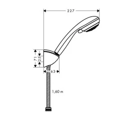 27559000 Crometta 85 Душевой набор Crometta 85 Vario/Porter'C 1,60 м, ½’